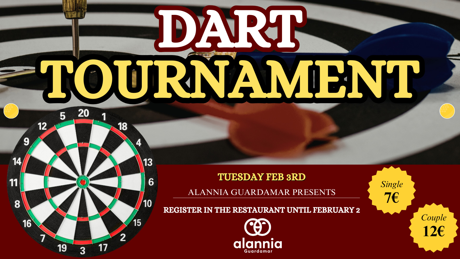 Green and Yellow Minimalist Dart Tournamnet Instagram Post